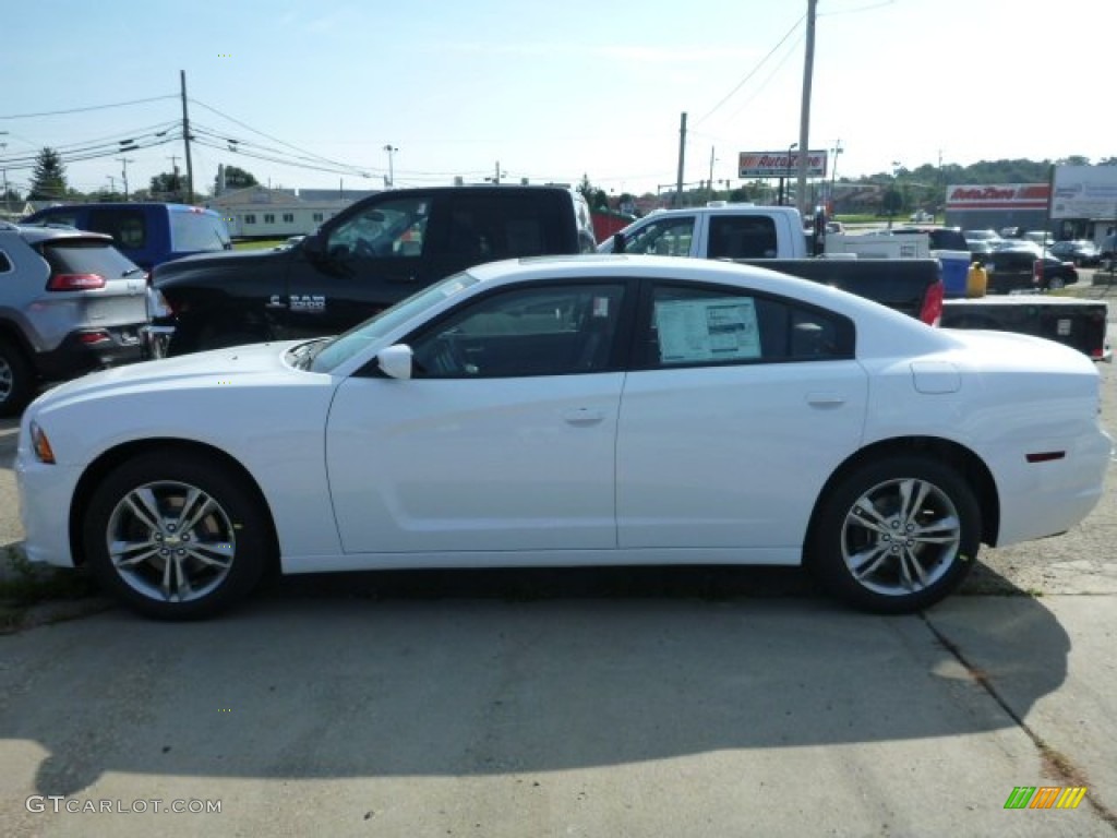 2014 Charger SXT AWD - Bright White / Black/Red photo #2