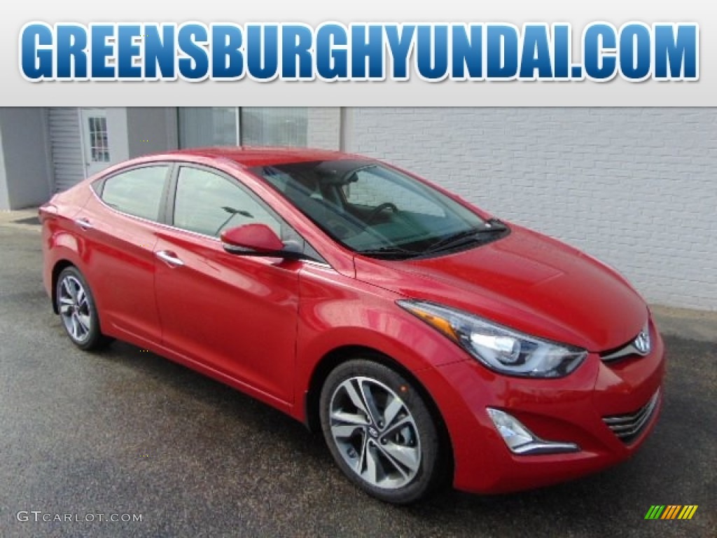 2015 Elantra Limited Sedan - Geranium Red / Gray photo #1