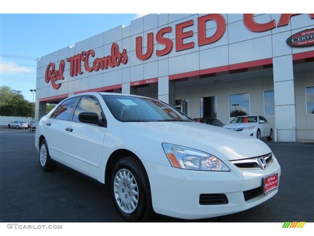 2007 Accord Value Package Sedan - Taffeta White / Gray photo #1
