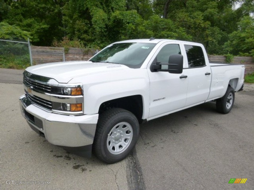 Summit White 2015 Chevrolet Silverado 3500HD WT Crew Cab 4x4 Exterior Photo #97211314