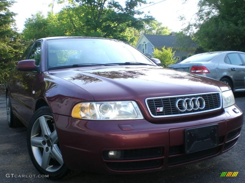 2000 S4 2.7T quattro Sedan - Hibiscus Red Pearl Effect / Onyx/Silver photo #1