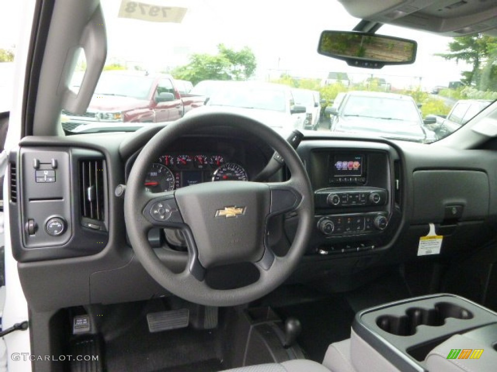 2015 Chevrolet Silverado 3500HD WT Crew Cab 4x4 Jet Black/Dark Ash Dashboard Photo #97211575