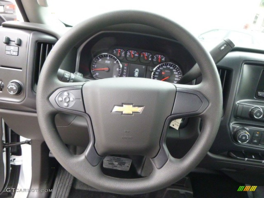 2015 Chevrolet Silverado 3500HD WT Regular Cab 4x4 Jet Black/Dark Ash Steering Wheel Photo #97212988