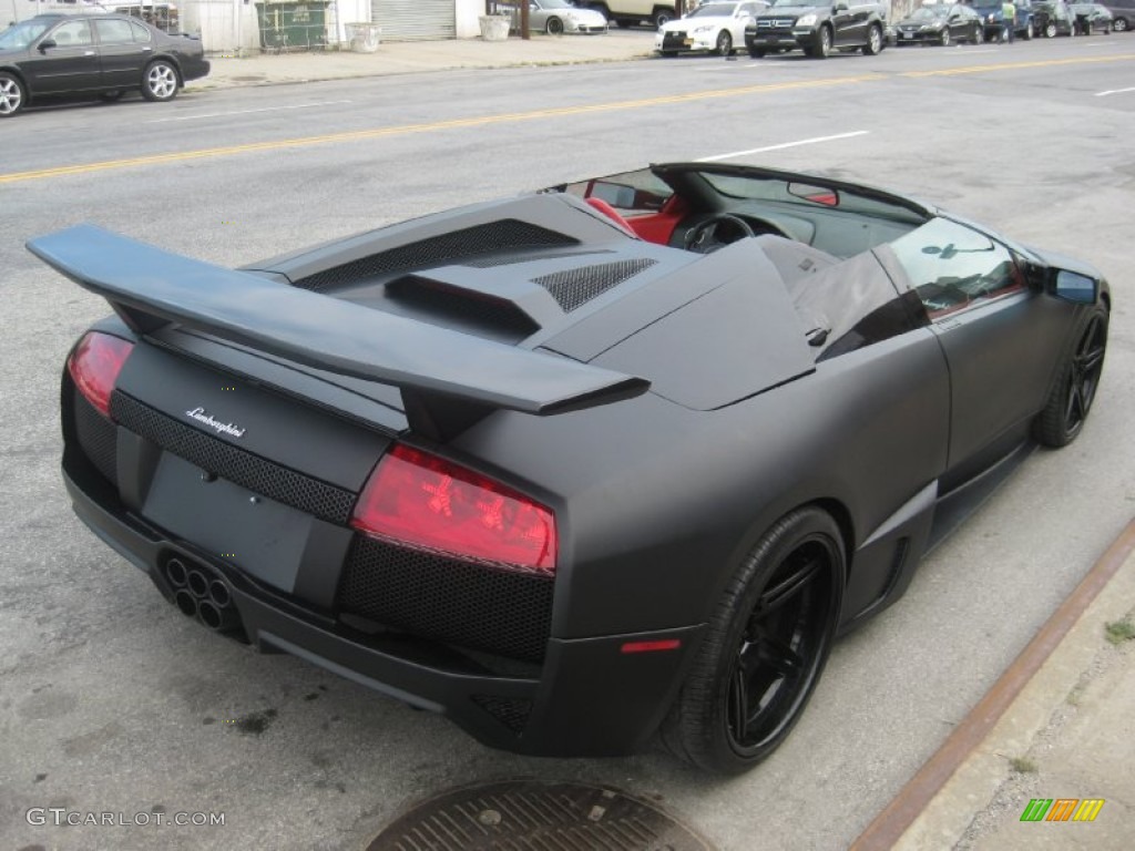 Matte Black 2008 Lamborghini Murcielago LP640 Roadster Exterior Photo #97216399