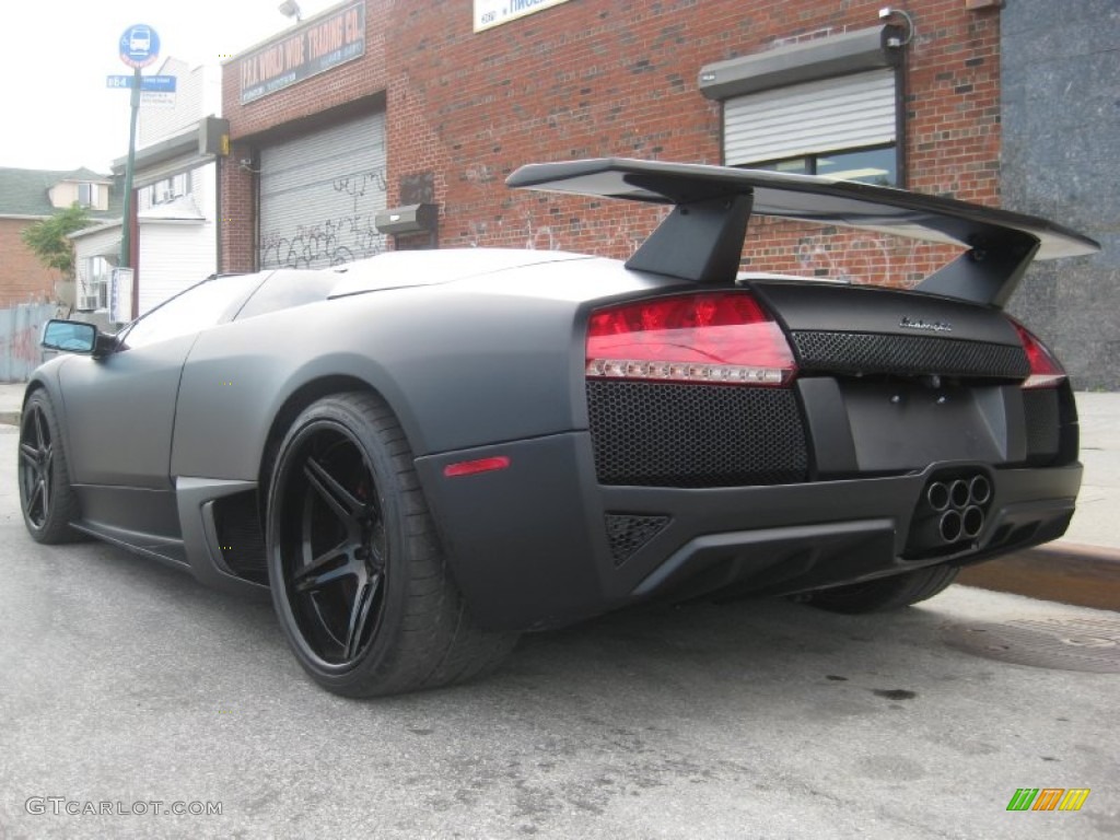 Matte Black 2008 Lamborghini Murcielago LP640 Roadster Exterior Photo #97216420
