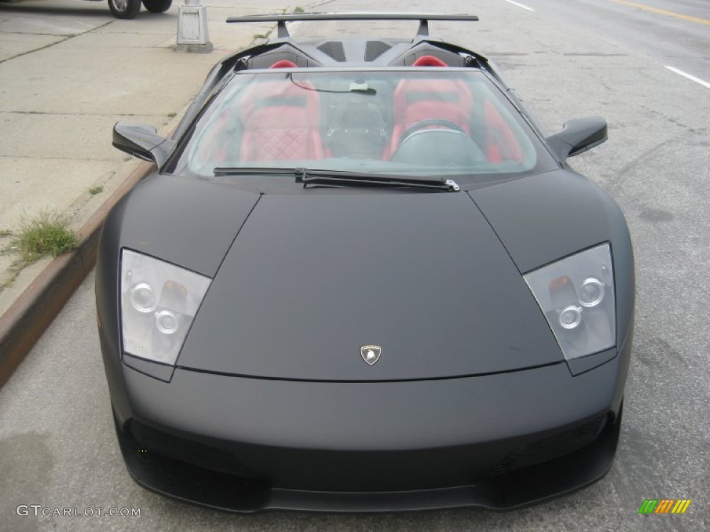 Matte Black 2008 Lamborghini Murcielago LP640 Roadster Exterior Photo #97216525