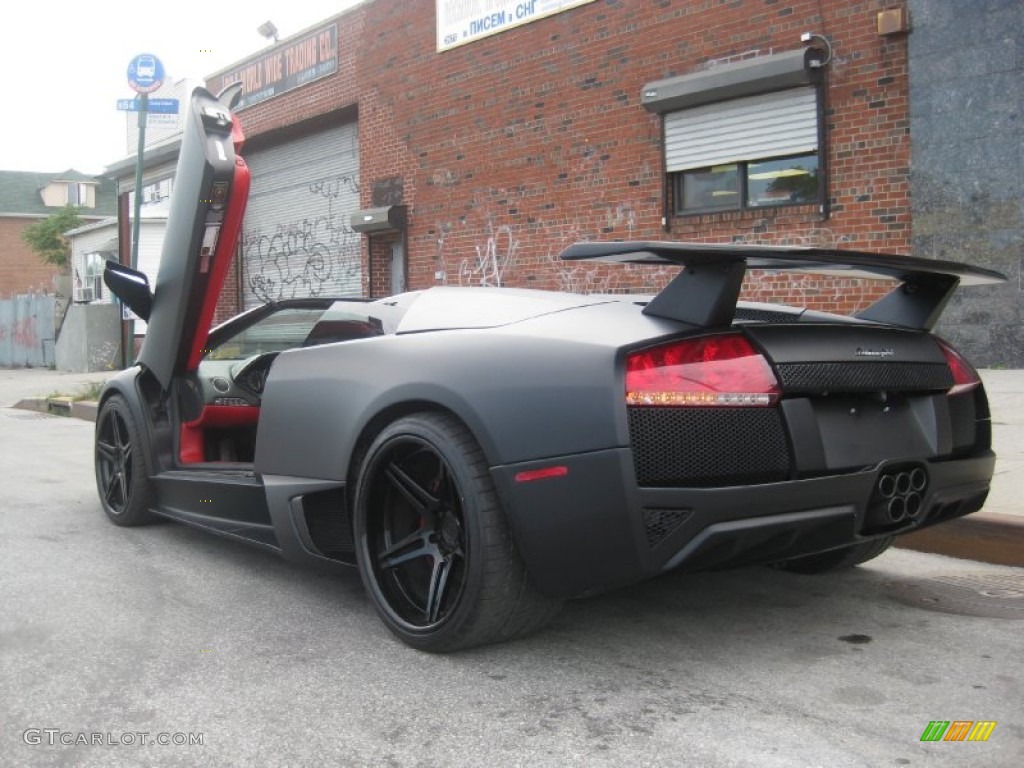 2008 Murcielago LP640 Roadster - Matte Black / Red photo #21