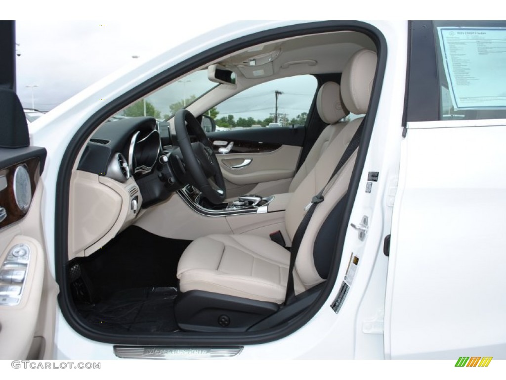 Silk Beige/Black Interior 2015 Mercedes-Benz C 300 4Matic Photo #97218721