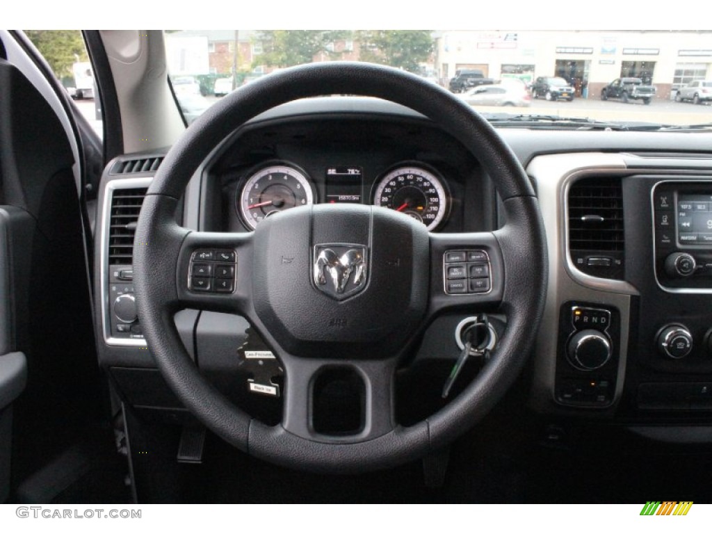 2014 1500 SLT Quad Cab 4x4 - Bright White / Black/Diesel Gray photo #16