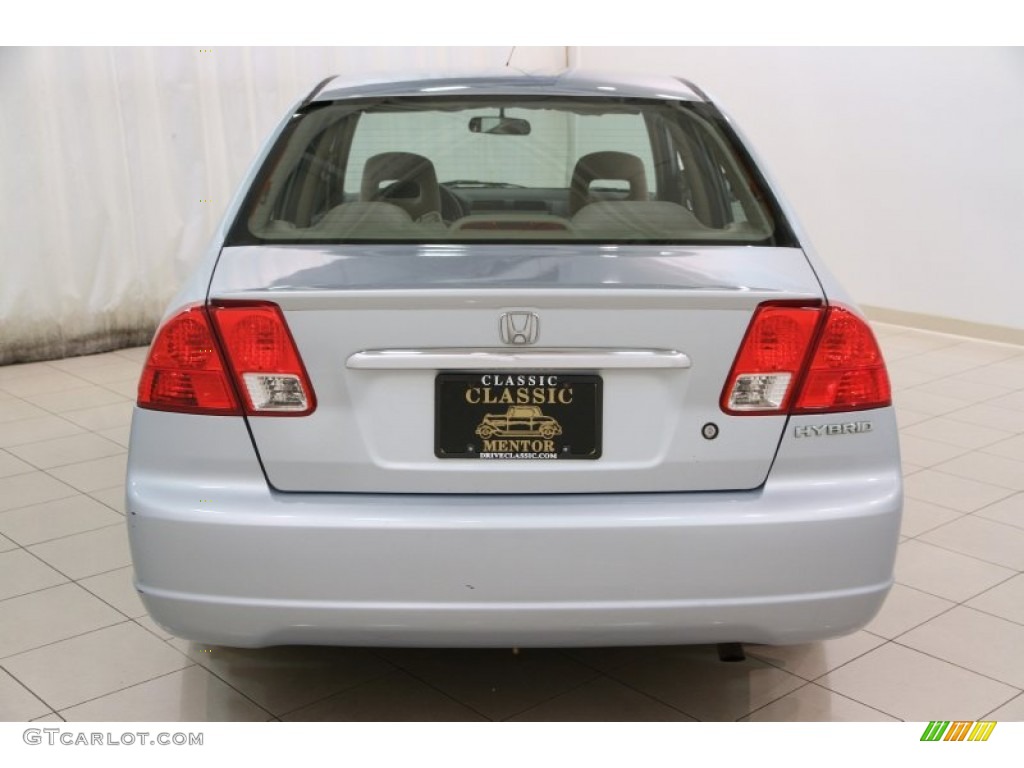 2003 Civic Hybrid Sedan - Opal Silver Blue Metallic / Beige photo #15