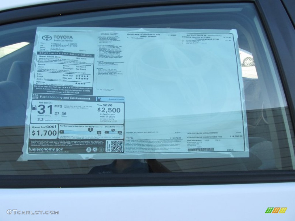 2015 Toyota Corolla L Window Sticker Photo #97227469