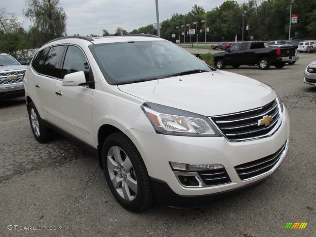 2015 Traverse LTZ AWD - White Diamond Tricoat / Ebony photo #8