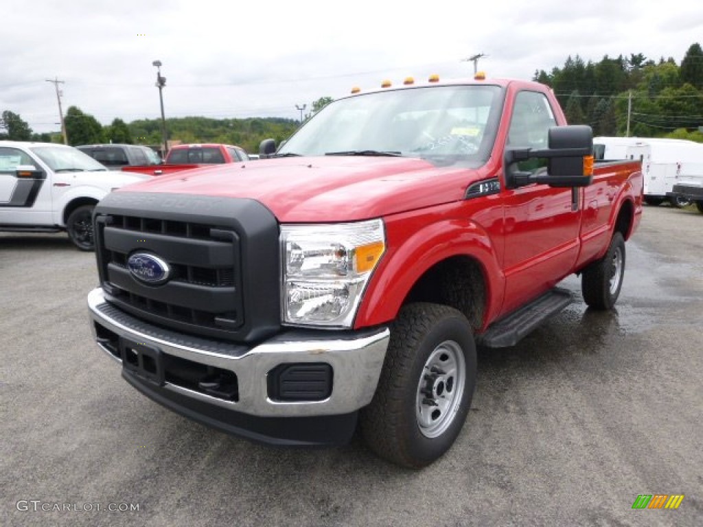 2015 F250 Super Duty XL Regular Cab 4x4 - Vermillion Red / Steel photo #4