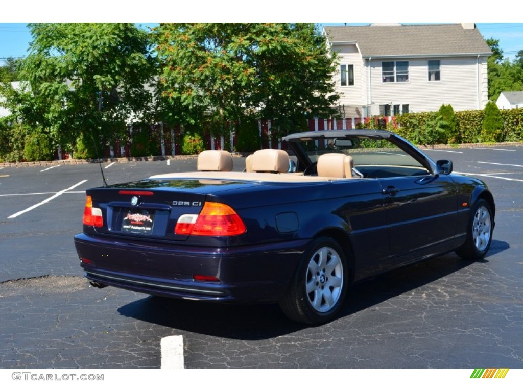 2001 3 Series 325i Convertible - Orient Blue Metallic / Beige photo #7