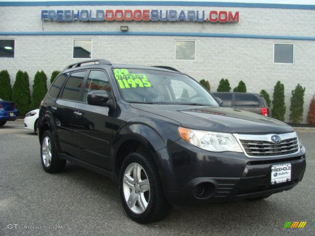 2009 Forester 2.5 X Premium - Dark Gray Metallic / Platinum photo #1