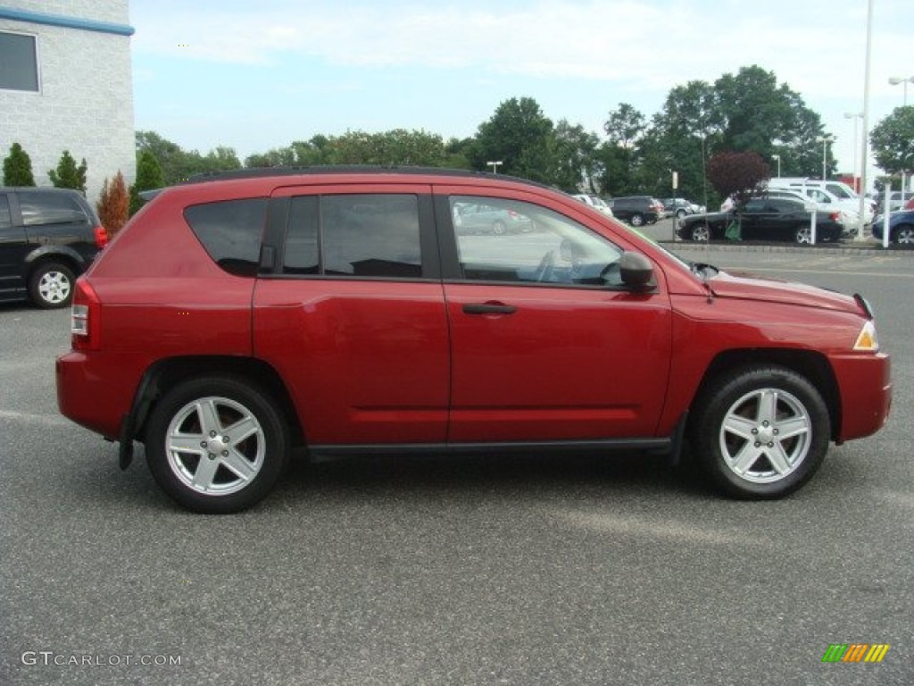 2007 Compass Sport - Inferno Red Crystal Pearlcoat / Pastel Slate Gray photo #8