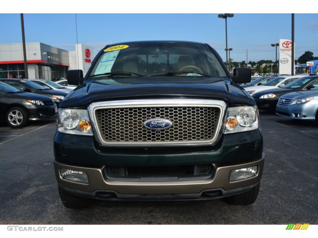 2004 F150 Lariat SuperCab 4x4 - Aspen Green Metallic / Tan photo #7