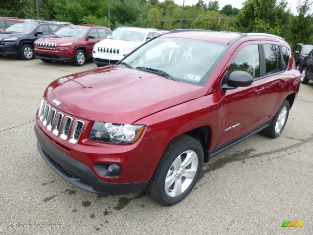 Deep Cherry Red Crystal Pearl 2015 Jeep Compass Sport 4x4 Exterior Photo #97256092