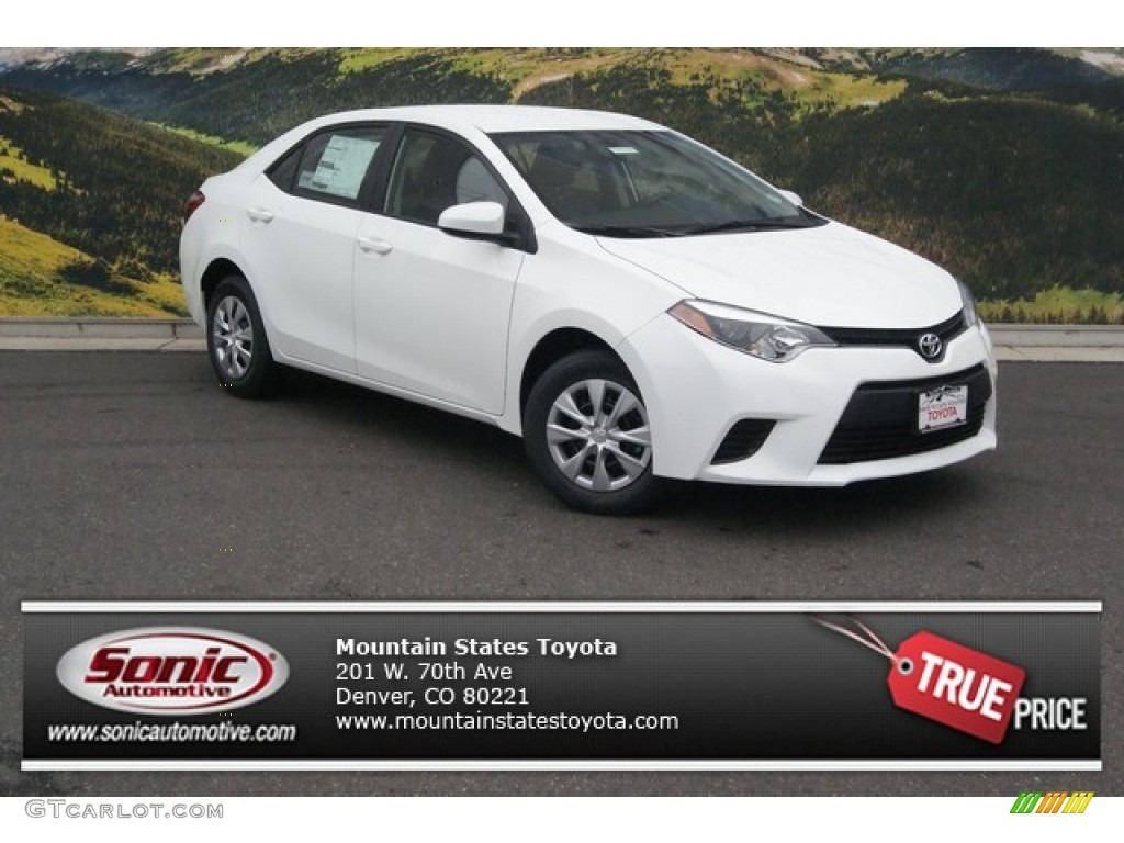 2015 Corolla L - Super White / Steel Gray photo #1