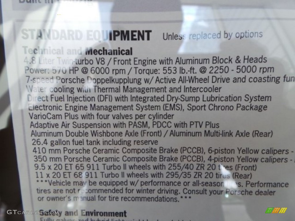 2015 Porsche Panamera Turbo S Executive Window Sticker Photo #97261054