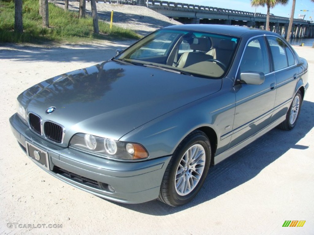 2002 5 Series 530i Sedan - Slate Green Metallic / Sand photo #3