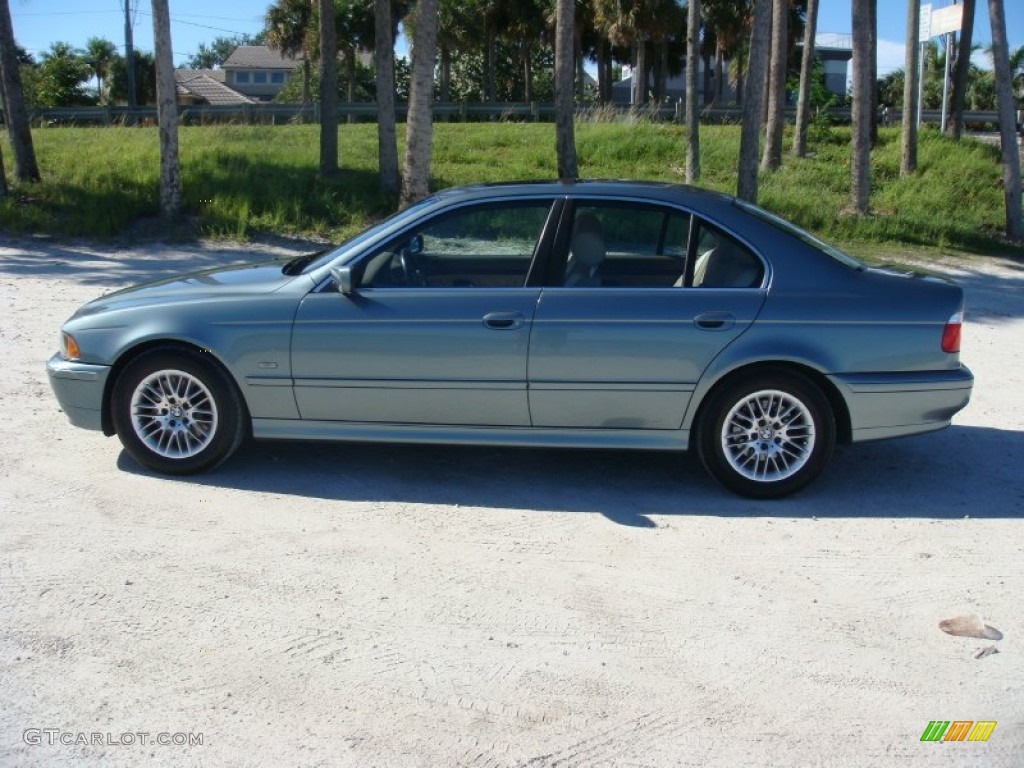 2002 5 Series 530i Sedan - Slate Green Metallic / Sand photo #4