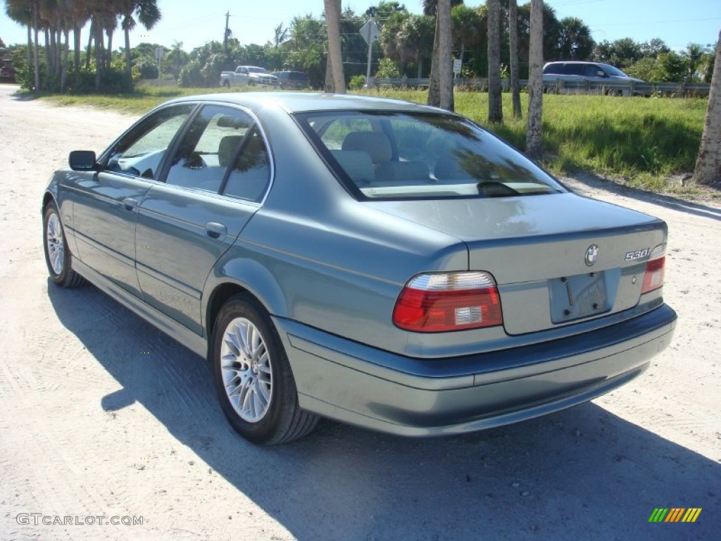 2002 5 Series 530i Sedan - Slate Green Metallic / Sand photo #5