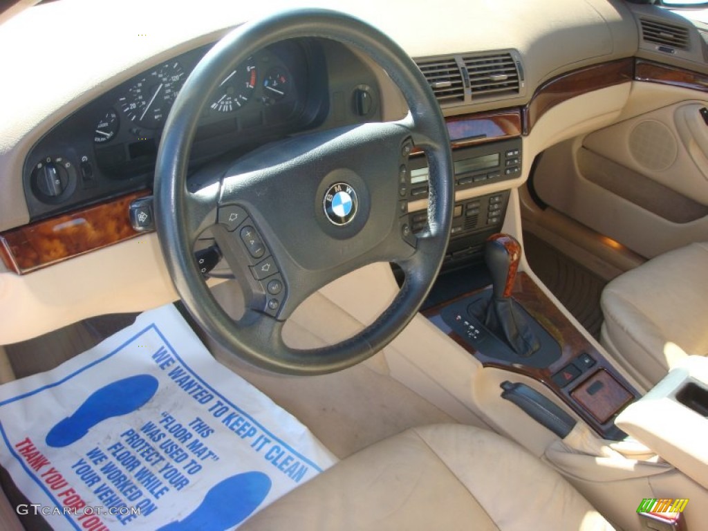 2002 5 Series 530i Sedan - Slate Green Metallic / Sand photo #12