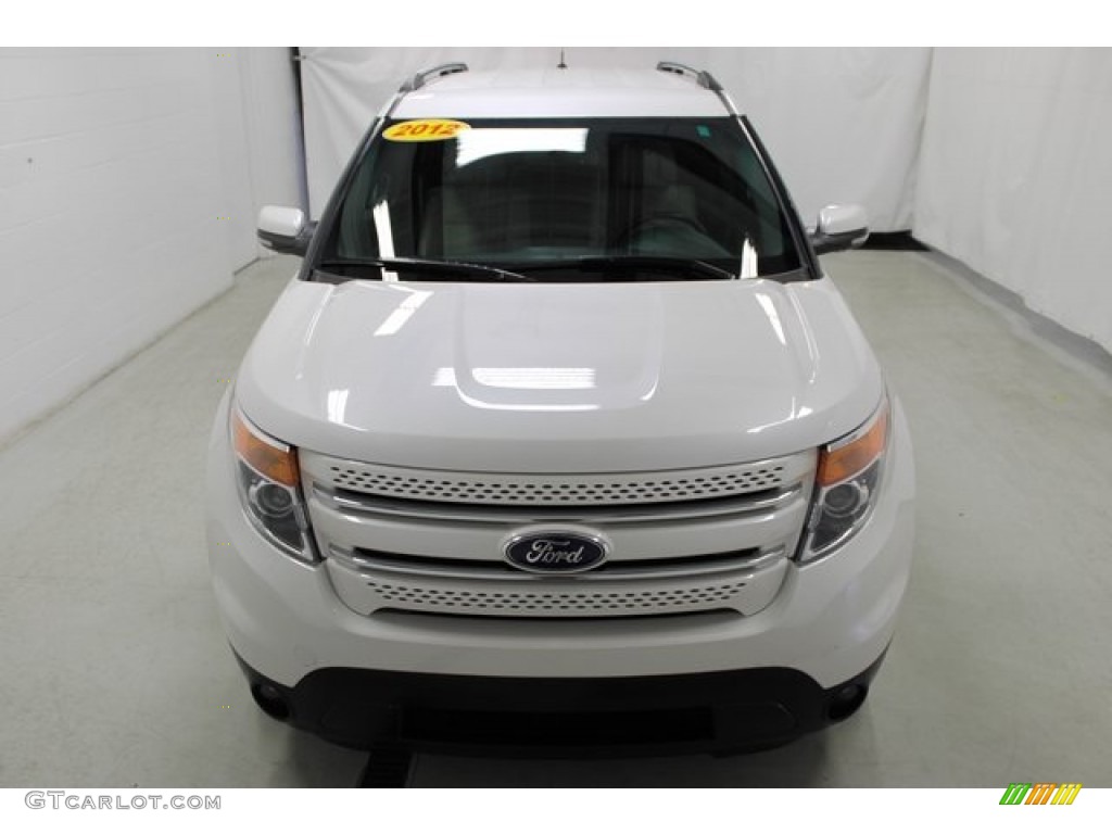 2012 Explorer Limited 4WD - White Platinum Tri-Coat / Medium Light Stone photo #3