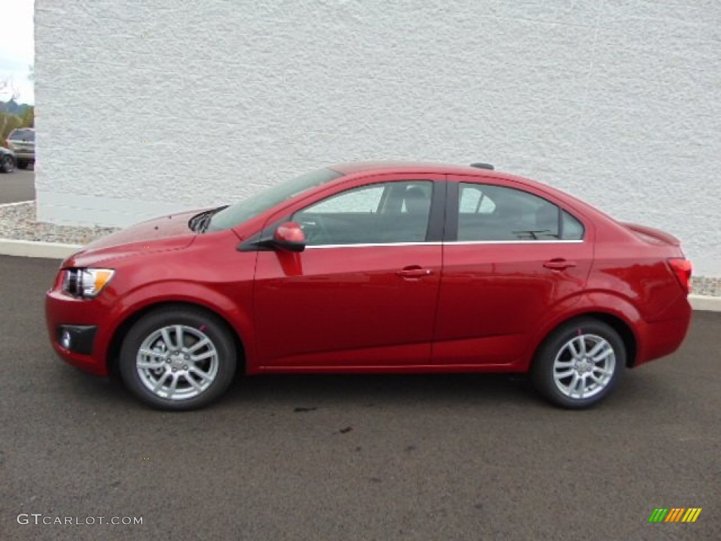 Crystal Red Tintcoat 2015 Chevrolet Sonic LT Sedan Exterior Photo #97267147