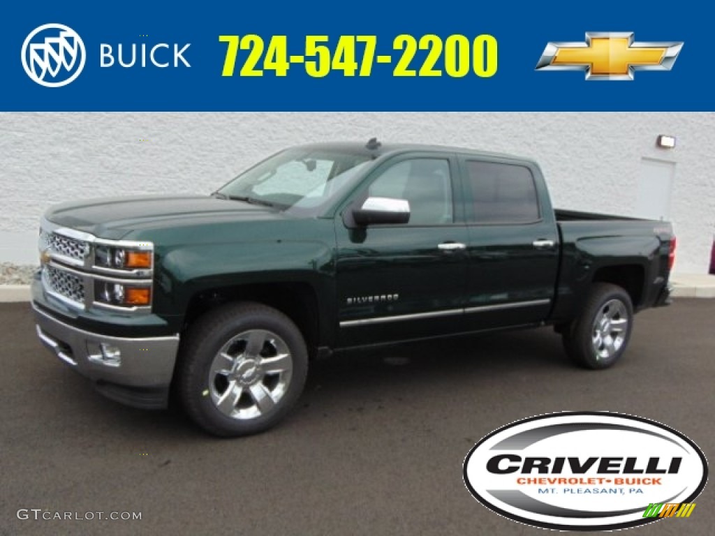 2014 Silverado 1500 LTZ Crew Cab 4x4 - Rainforest Green Metallic / Cocoa/Dune photo #1