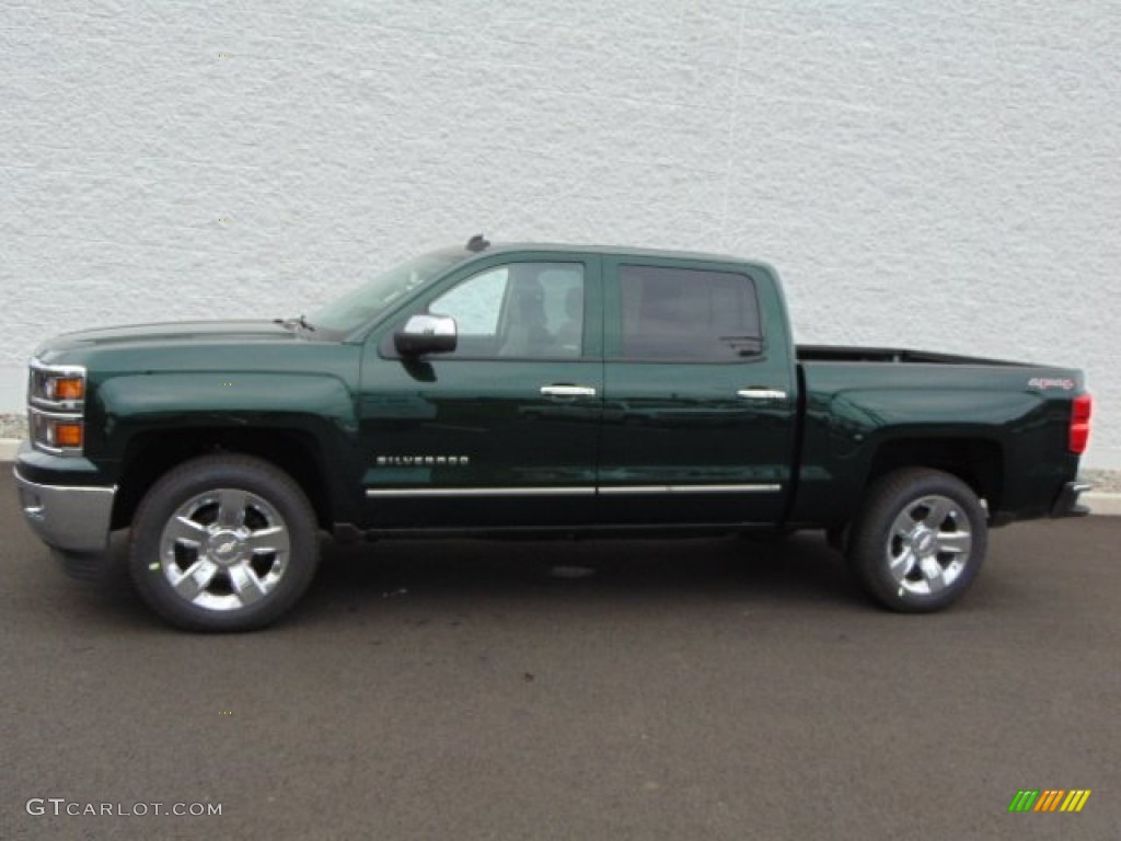 2014 Silverado 1500 LTZ Crew Cab 4x4 - Rainforest Green Metallic / Cocoa/Dune photo #2