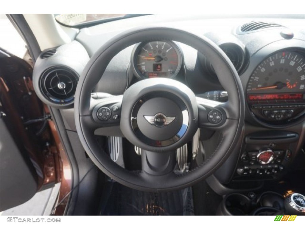 2015 Mini Paceman Cooper S All4 Lounge Red Copper & Carbon Black Leather Steering Wheel Photo #97269850