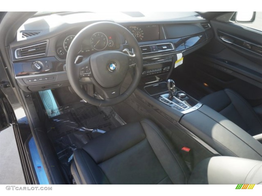 Black Interior 2015 BMW 7 Series 750i Sedan Photo #97270390