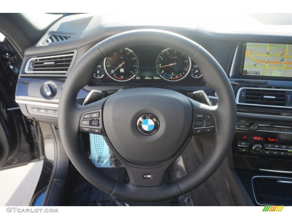 2015 BMW 7 Series 750i Sedan Black Steering Wheel Photo #97270414