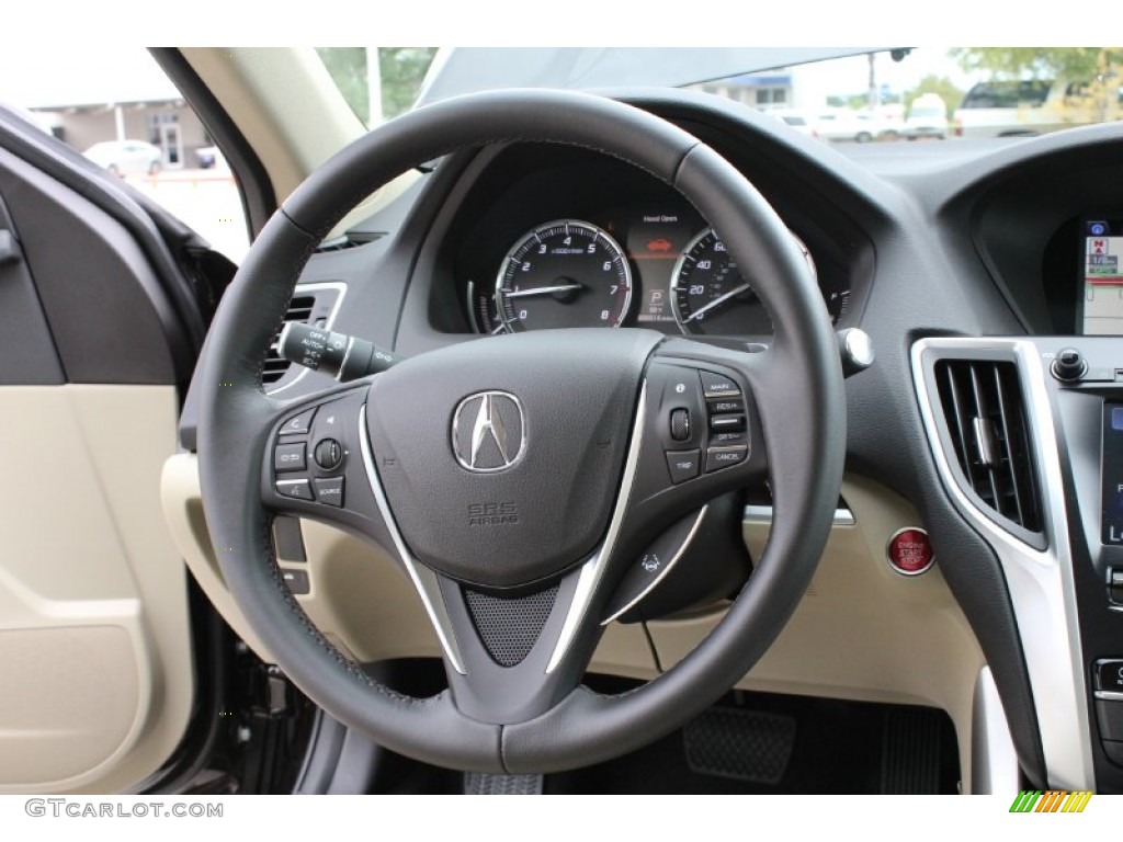 2015 Acura TLX 2.4 Technology Parchment Steering Wheel Photo #97272373