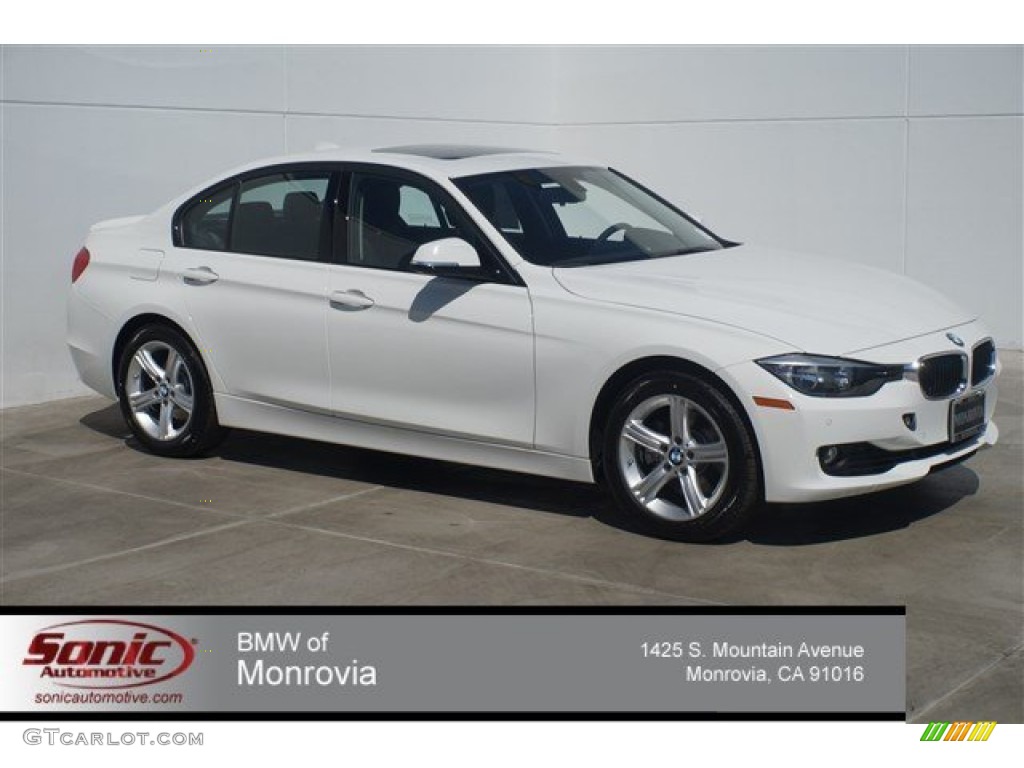 2015 3 Series 328i Sedan - Alpine White / Black photo #1