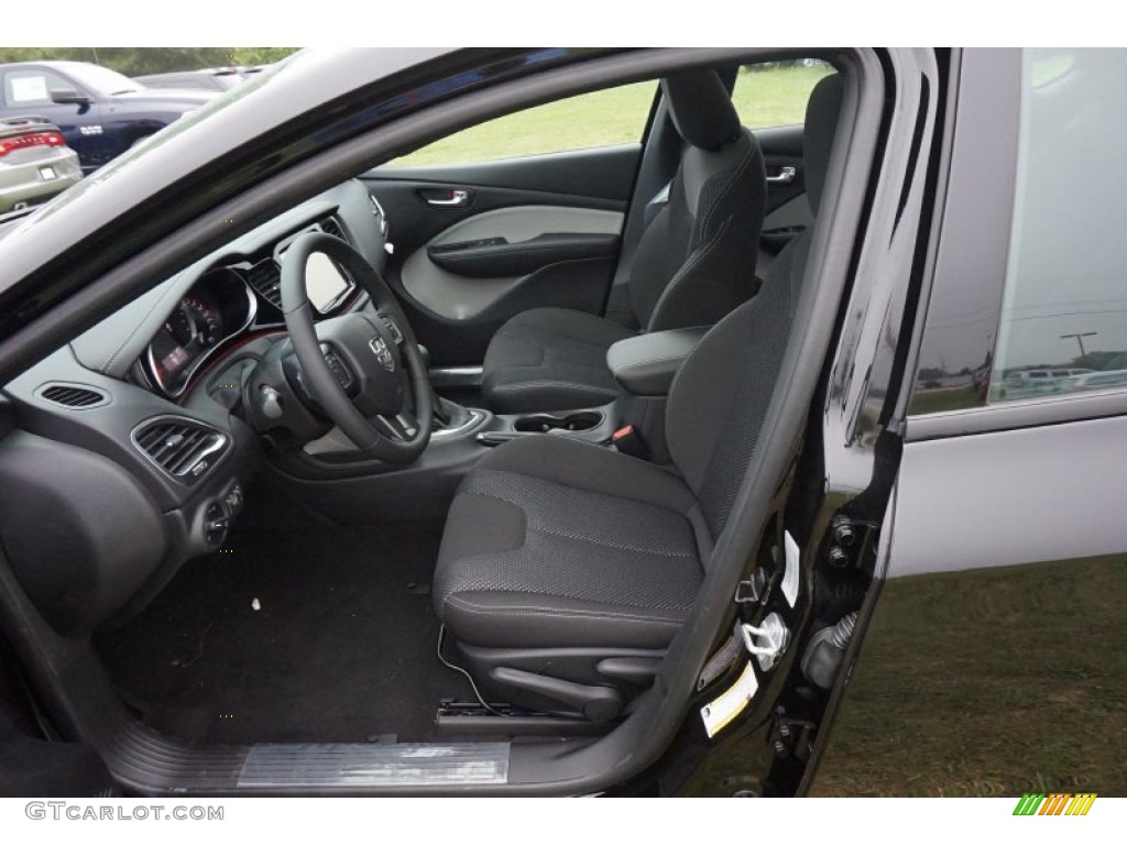 Black/Light Tungsten Accent Stitching Interior 2015 Dodge Dart Rallye Photo #97301498