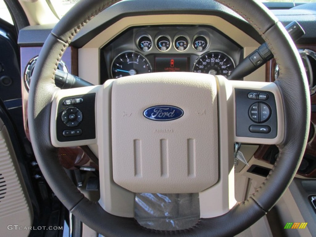 2015 Ford F350 Super Duty King Ranch Crew Cab 4x4 King Ranch Mesa Antique Affect/Adobe Steering Wheel Photo #97317859
