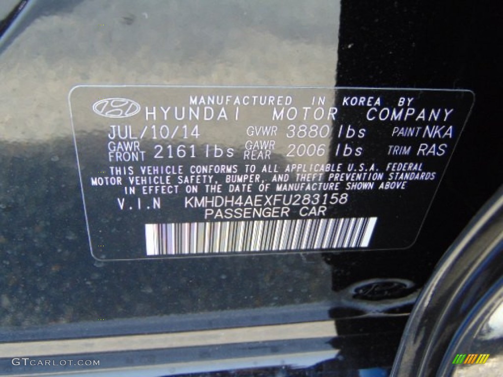 2015 Elantra SE Sedan - Phantom Black / Gray photo #15