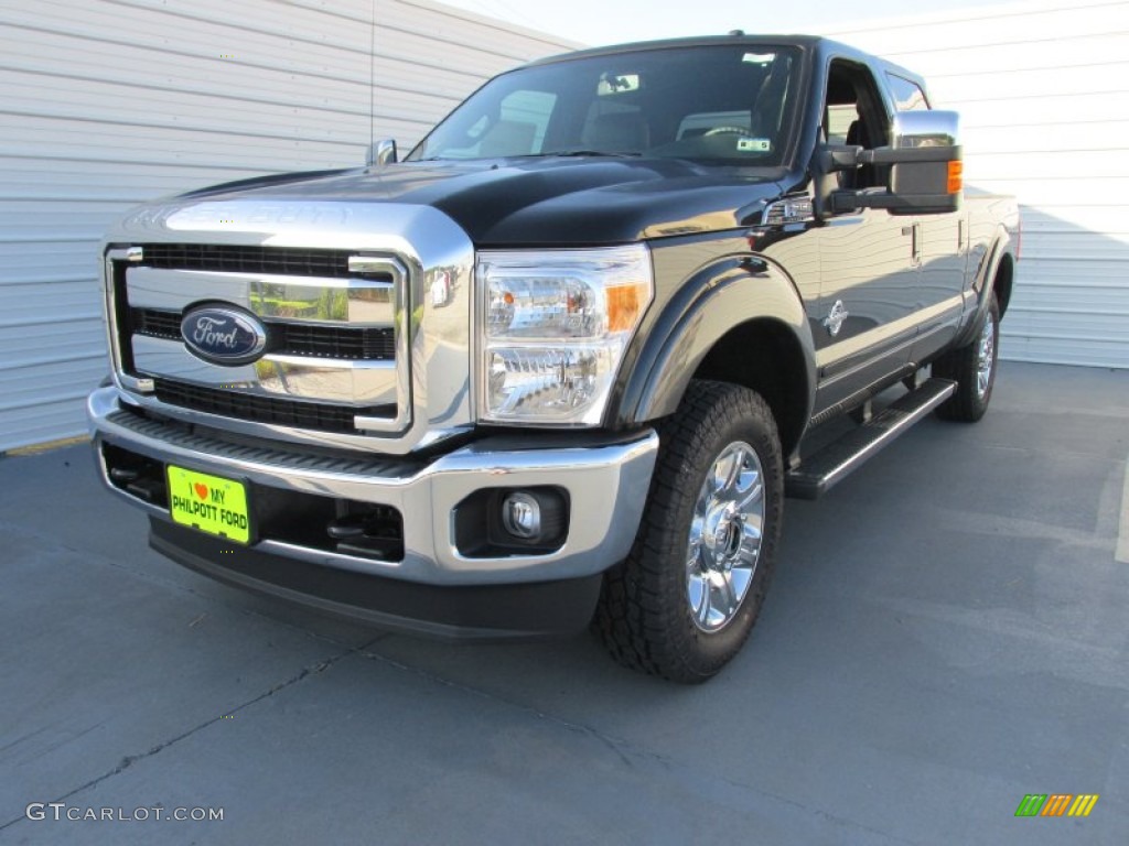 2015 F250 Super Duty Lariat Crew Cab 4x4 - Tuxedo Black / Black photo #7