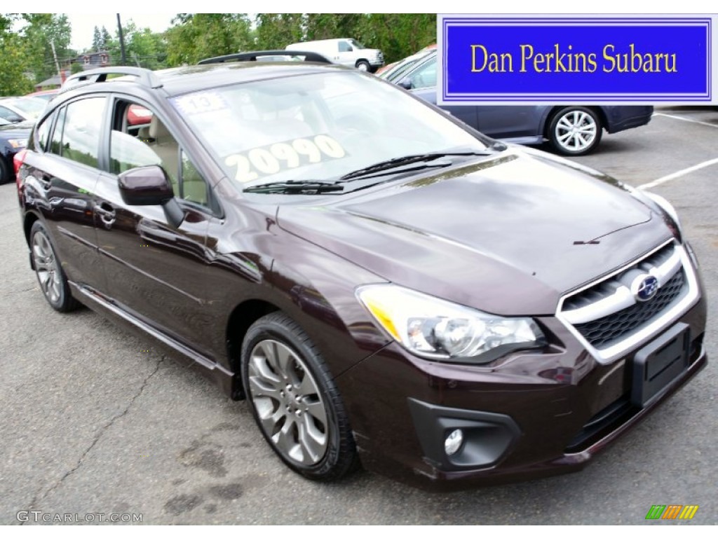 2013 Impreza 2.0i Sport Premium 5 Door - Deep Cherry Red Pearl / Ivory photo #1