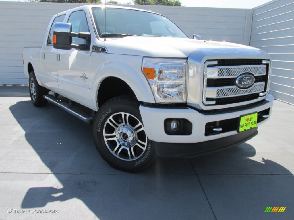 2015 F250 Super Duty Lariat Crew Cab 4x4 - White Platinum / Platinum Pecan photo #1