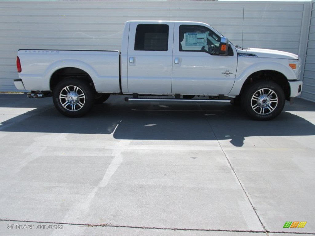 2015 F250 Super Duty Lariat Crew Cab 4x4 - White Platinum / Platinum Pecan photo #3