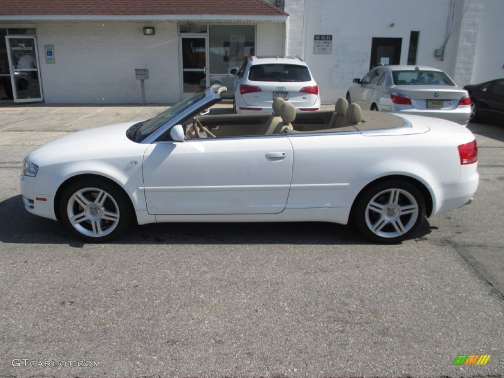 2008 A4 2.0T quattro Cabriolet - Ibis White / Beige photo #9