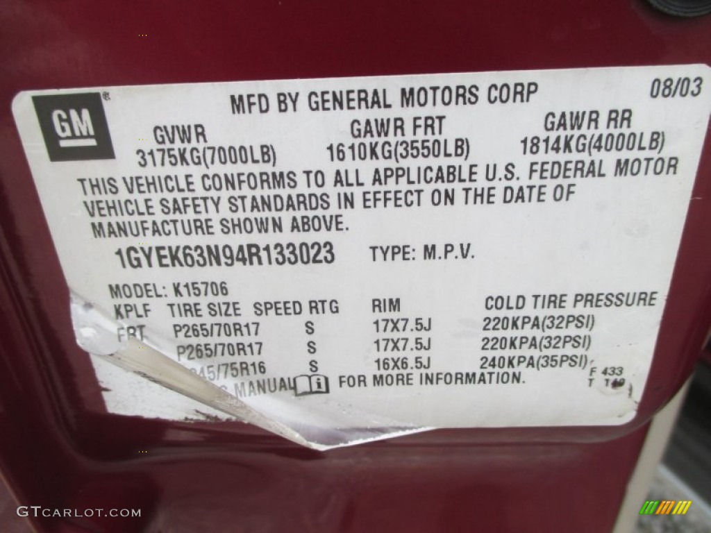 2004 Escalade AWD - Red E / Shale photo #4