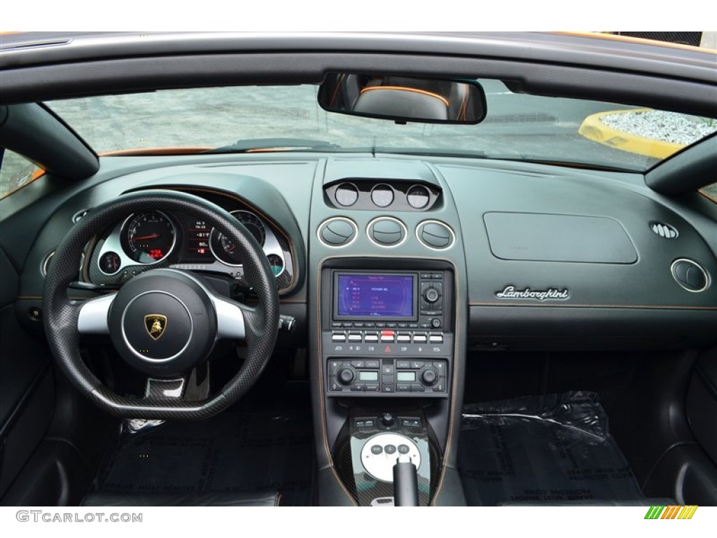 2008 Lamborghini Gallardo Spyder Nero Perseus/Orange Dashboard Photo #97329558