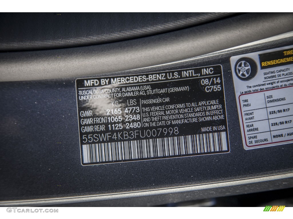 2015 C Color Code 755 for Steel Grey Metallic Photo #97330638