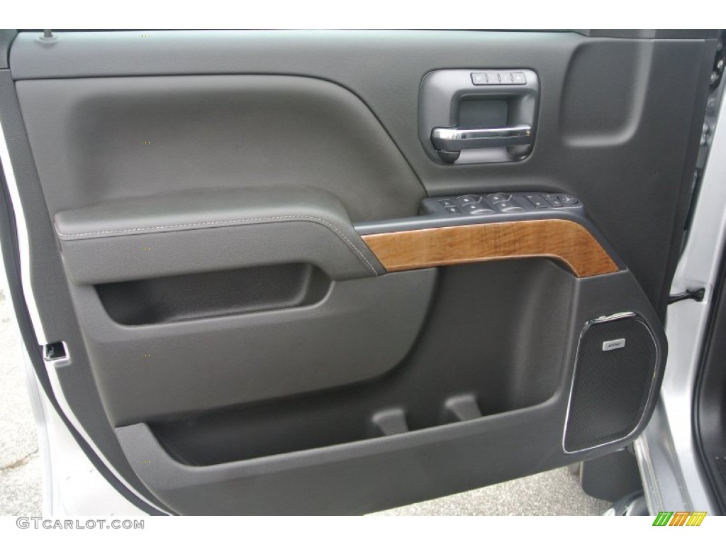 2015 Chevrolet Silverado 3500HD LTZ Crew Cab Dual Rear Wheel 4x4 Jet Black Door Panel Photo #97342293
