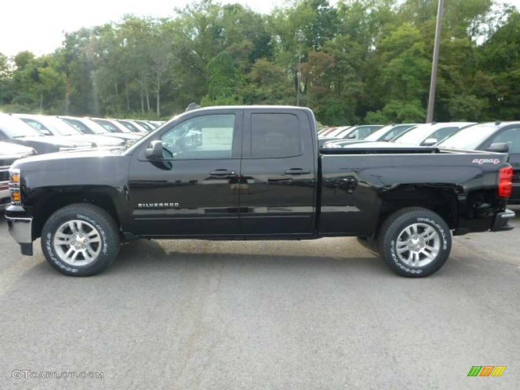 Black 2015 Chevrolet Silverado 1500 LT Double Cab 4x4 Exterior Photo #97342500